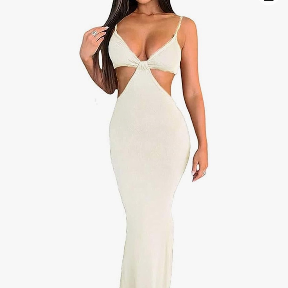 Spaghetti Straps Knitted Maxi Dress